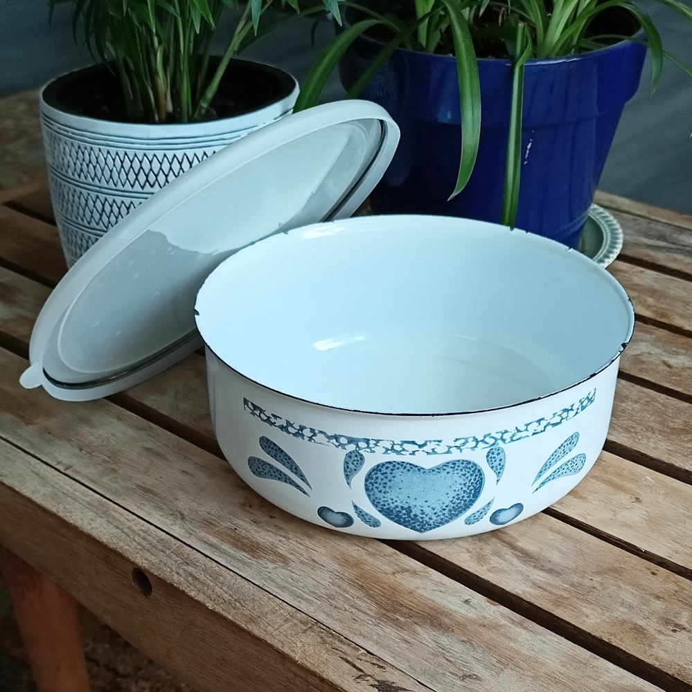 🌷3/15🌷 Vintage bowl with lid Delfts blauw like